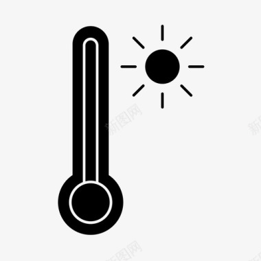 炎热的温度季节温度计图标