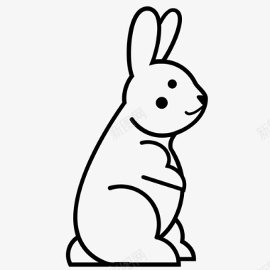 可爱的兔子动物复活节图标