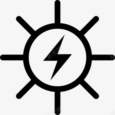 太阳能电力闪电图标