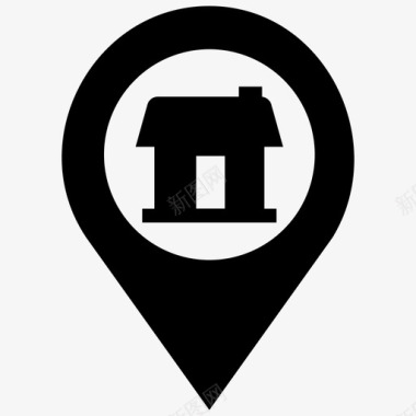 家庭位置地址地图密码图标