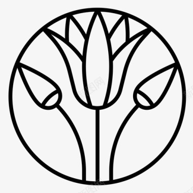 莲花埃及标志图标