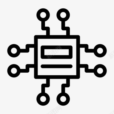 计算机科学芯片集成电路图标