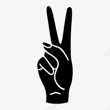 和平符号手两个手指图标