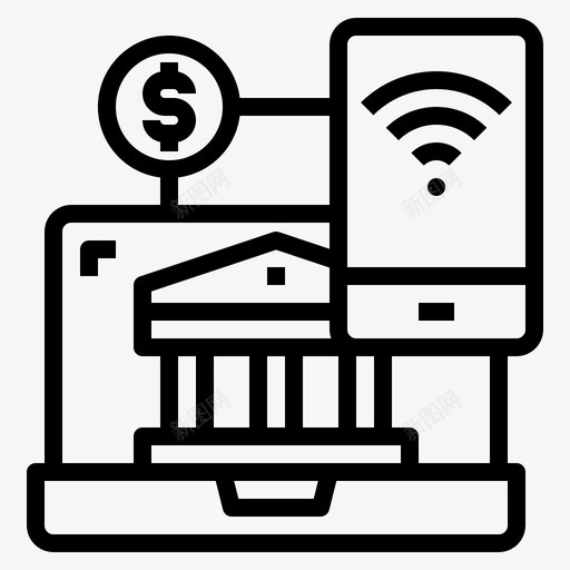 笔记本电脑银行硬币svg_新图网 https://ixintu.com 笔记本 电脑 银行 硬币 手机 金融 科技