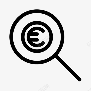 欧元货币搜索图标