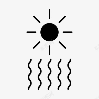 炎热的太阳气候温度图标