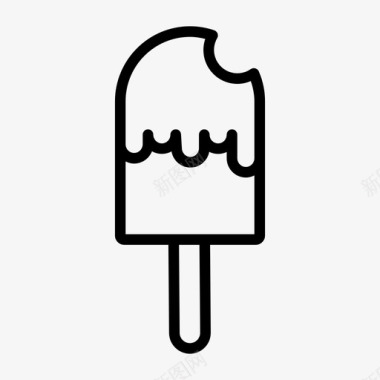 冰激凌棒棒糖咬甜点图标
