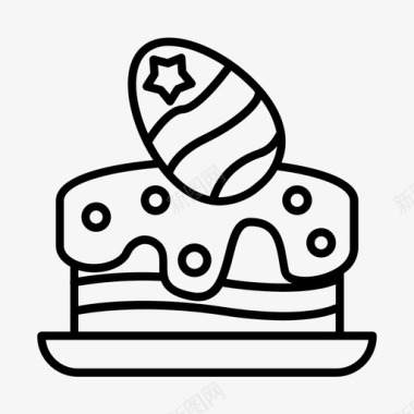 蛋糕和鸡蛋基督教复活节图标