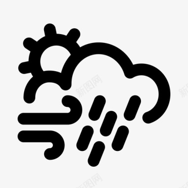晴雨和风气候预报图标