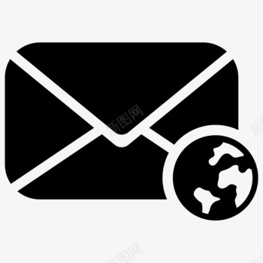 国际邮件全球网络图标
