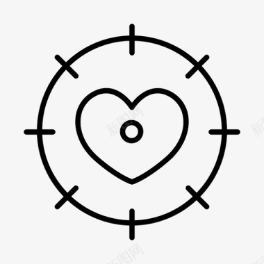 射击爱情十字线心图标