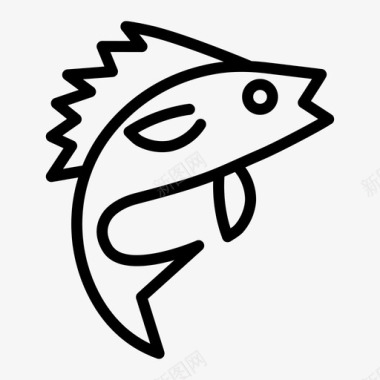 鲈鱼淡水野生动物图标
