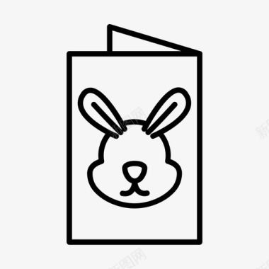 兔子头卡片基督教复活节图标