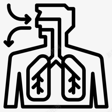 呼吸系统冠状病毒疾病图标