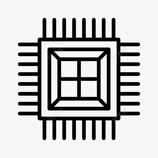 芯片电路元器件svg_新图网 https://ixintu.com 计算机 芯片 电路 元器件 存储器 硬件 线路