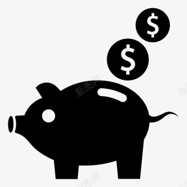 小猪银行硬币金融图标