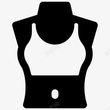 女性躯干胸围胸部图标