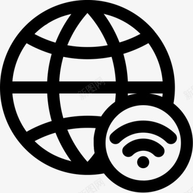 地球仪连接互联网图标