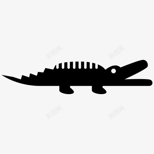 鳄鱼短吻鳄动物svg_新图网 https://ixintu.com 动物 鳄鱼 短吻 危险 食肉 爬行动物