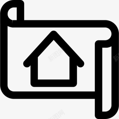 蓝图房屋蓝图拉各特线住宅和房地产图标