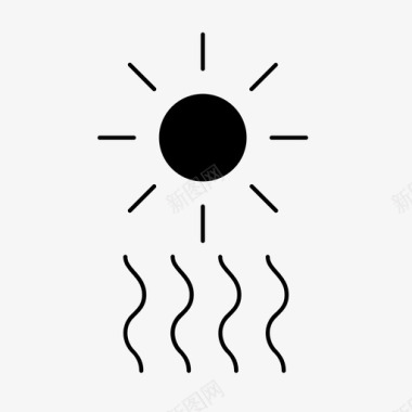 炎热的太阳季节天气图标