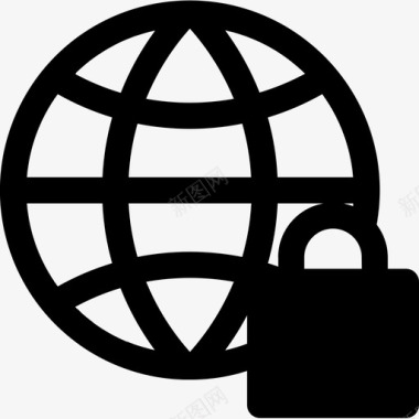 全球互联网锁图标