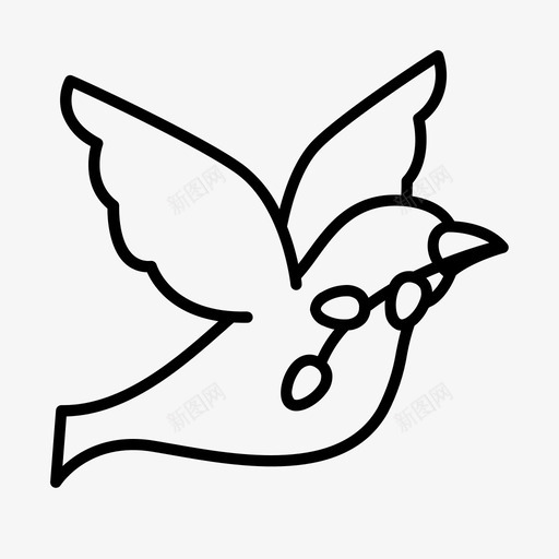 鸟带来植物基督教复活节svg_新图网 https://ixintu.com 带来 植物 基督教 复活节 节日