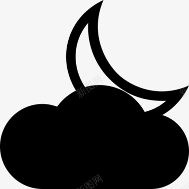 云与月自然夜晚图标
