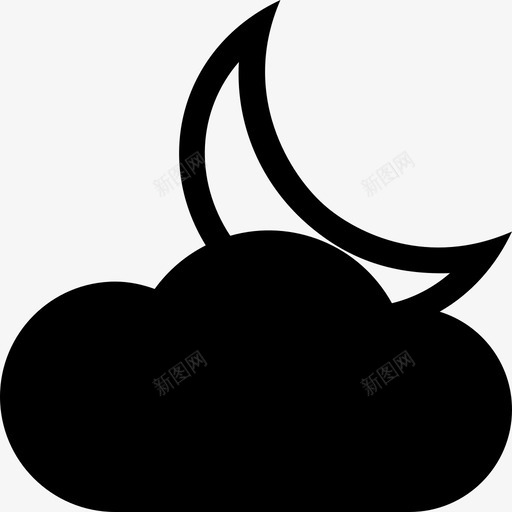 云与月自然夜晚svg_新图网 https://ixintu.com 与月 自然 夜晚 天气 小小的 黑色