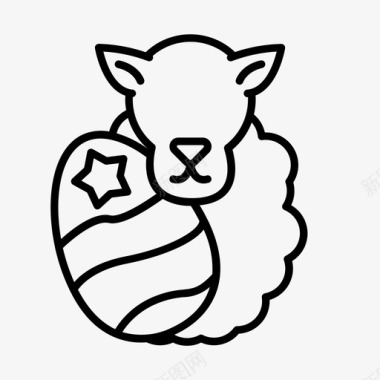 羊和蛋基督教复活节图标