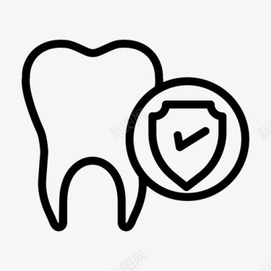 固定牙齿保护防护图标