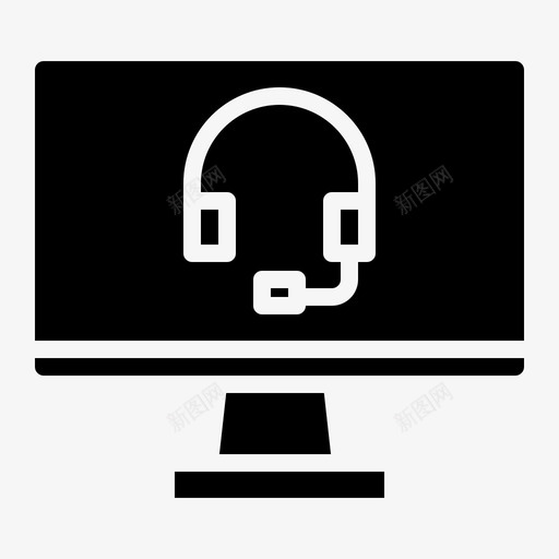 客户服务电脑耳机svg_新图网 https://ixintu.com 客户服务 电脑 耳机 帮助 支持