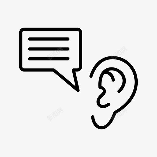 沟通对话聋子svg_新图网 https://ixintu.com 沟通 对话 聋子 耳朵 听说