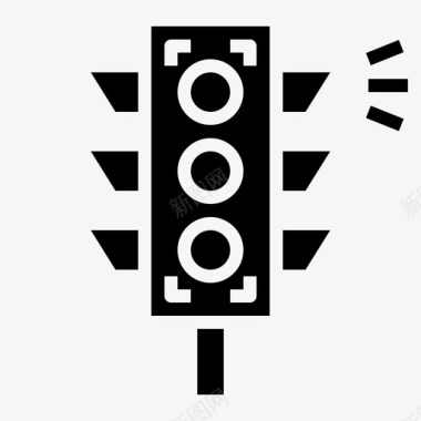 红绿灯安全停车图标