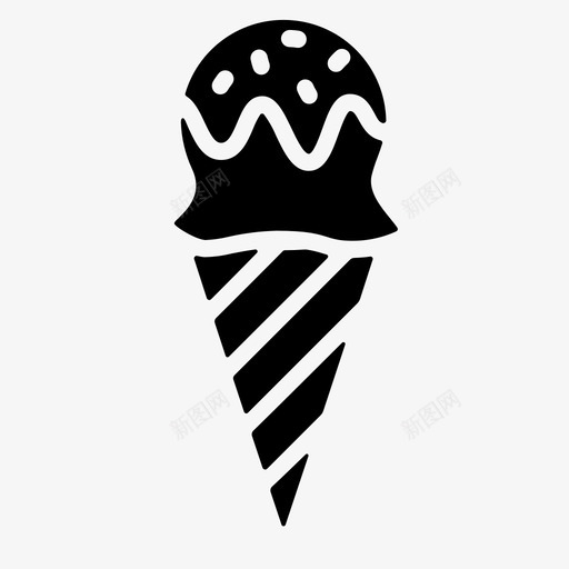 带顶的冰淇淋蛋卷薄饼svg_新图网 https://ixintu.com 冰淇淋 顶的 蛋卷 薄饼 冰棒 填满 满的