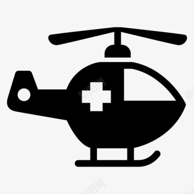 空中救护车紧急情况直升机图标
