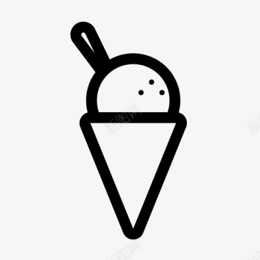 带勺子的雪糕甜点冰淇淋图标
