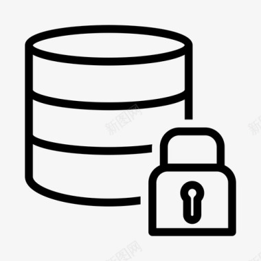 服务器安全数据库锁图标