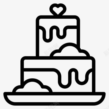 婚礼蛋糕面包店甜点图标