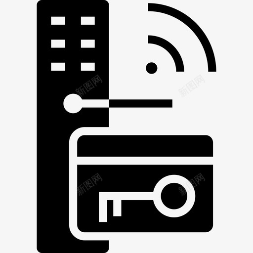钥匙卡智能家居1黑色填充svg_新图网 https://ixintu.com 钥匙 智能家居 黑色 填充
