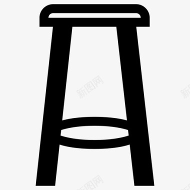 酒吧椅家具高脚椅图标