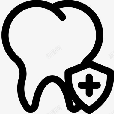 健康保险牙齿保护图标