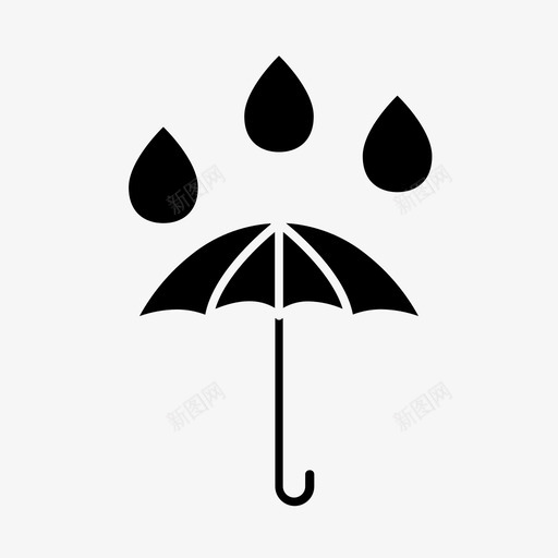 雨伞和水滴气候温度svg_新图网 https://ixintu.com 雨伞 水滴 气候 温度 天气