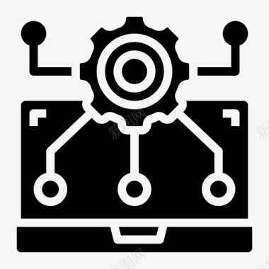 计算机数据分析数字图标