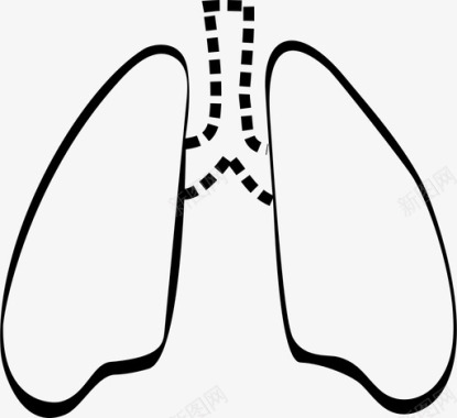 肺呼吸肺脏学图标