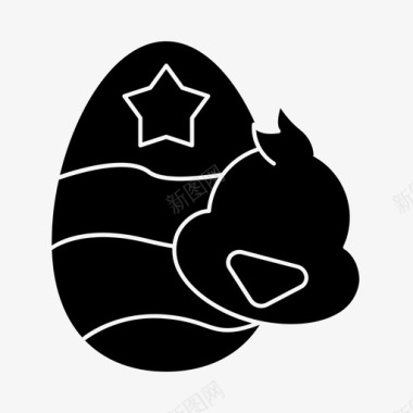 鸡和蛋基督教复活节图标