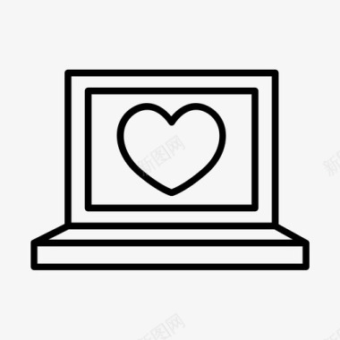 爱笔记本电脑心情人节图标