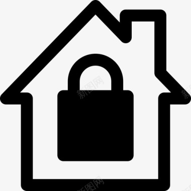 上锁的房子保护房lagotglyph家和房地产图标