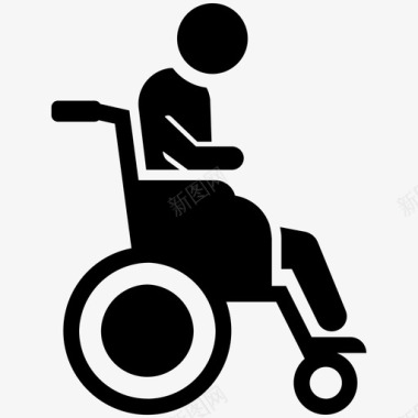 病人医疗轮椅图标