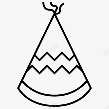 生日帽庆典圆锥体图标